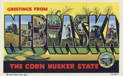 'Greetings from Nebraska, the Corn Husker State', postcard, 1946. Artist: Unknown