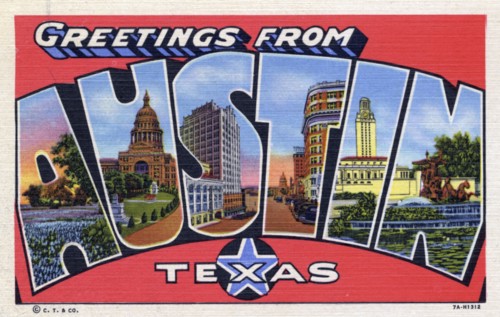 'Greetings from Austin, Texas', postcard, 1937. Artist: Unknown