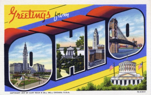 'Greetings from Ohio', postcard, 1937. Artist: Unknown