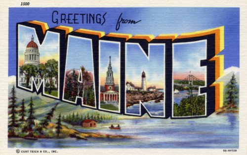 'Greetings from Maine', postcard, 1939. Artist: Unknown