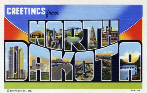 'Greetings from North Dakota', postcard, 1939. Artist: Unknown