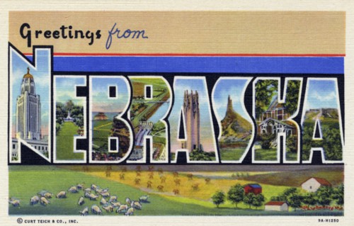 'Greetings from Nebraska', postcard, 1939. Artist: Unknown