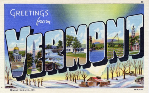 'Greetings from Vermont', postcard, 1939. Artist: Unknown