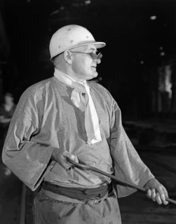 Steel worker, Park Gate steelworks, Rotherham, South Yorkshire, 1964. Artist: Michael Walters