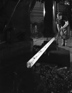 Forging at J Beardsley, Sheffield, South Yorkshire, 1966.  Artist: Michael Walters