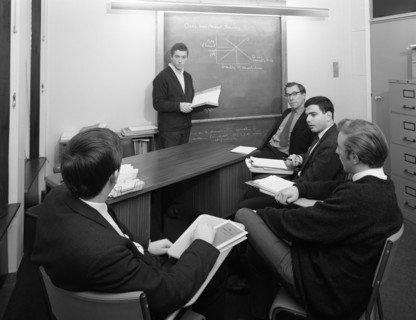 Economics tutorial, Sheffield University, Sheffield, South Yorkshire, 1967. Artist: Michael Walters