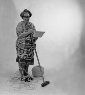 Charlady, photo for a press advertisment for twine, 1966. Artist: Michael Walters