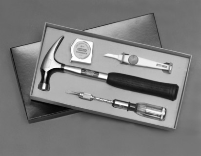 Product shot of a Stanley Tools boxed set from 1986.  Artist: Michael Walters