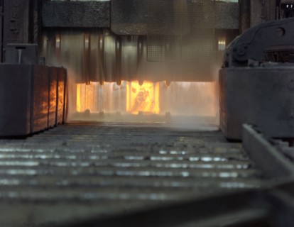 An ingot in a bloom mill, Park Gate Iron and Steel Company, Rotherham, South Yorkshire, 1966. Artist: Michael Walters
