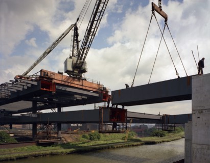 Tinsley Viaduct under construction, Meadowhall, near Sheffield, South Yorkshire, 1967. Artist: Michael Walters