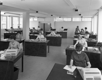 Administration office at Huntsman House, Leeds, West Yorkshire, 1968. Artist: Michael Walters