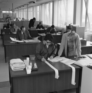 Managed Houses General Office, Tetley's brewers, Leeds, West Yorkshire, 1968. Artist: Michael Walters