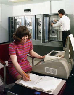 Computer room, Huntsman House, Tetley's brewers headquarters, Leeds, West Yorkshire, 1968. Artist: Michael Walters