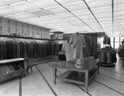 Barnsley Co-operative society, men's tailoring department, South Yorkshire, 1960. Artist: Michael Walters