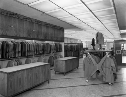 Barnsley Co-operative society, men's tailoring department, South Yorkshire, 1960. Artist: Michael Walters