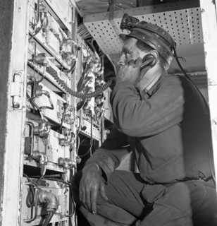 Comunications, a miner from Bevercotes Colliery, Nottinghamshire, 1967.  Artist: Michael Walters