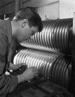 Roll turning at the Edgar Allen Steel Foundry, Sheffield, South Yorkshire, 1962. Artist: Michael Walters