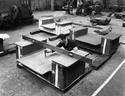 An engineer at work at the Edgar Allen Steel Foundry, Sheffield, South Yorkshire, 1962. Artist: Michael Walters
