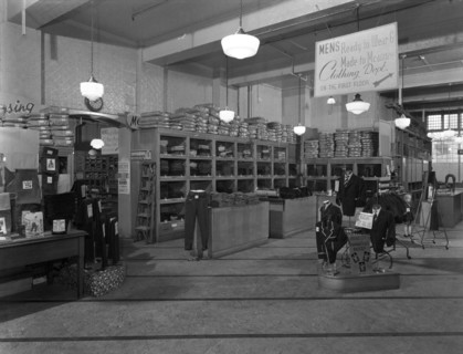 Interior of the Barnsley Co-op central men's tailoring department, South Yorkshire, 1959. Artist: Michael Walters