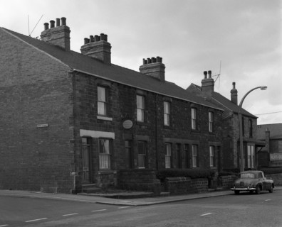 National Provincial Bank located in a terraced house, Goldthope, South Yorkshire, 1963.  Artist: Michael Walters