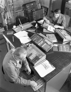 Blocks being made up at a printing company, Mexborough, South Yorkshire, 1959. Artist: Michael Walters
