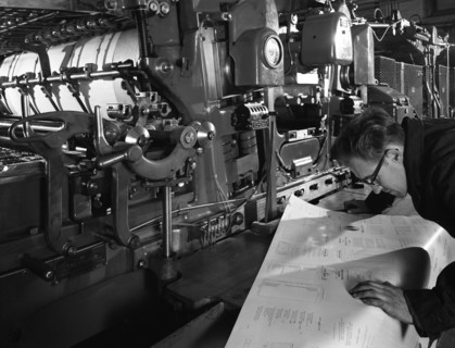 Checking printed pages from a two colour press, Mexborough, South Yorkshire, 1959. Artist: Michael Walters