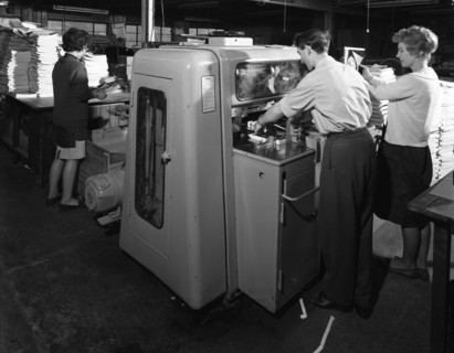 Workers at a printing company, Mexborough, South Yorkshire, 1959.  Artist: Michael Walters