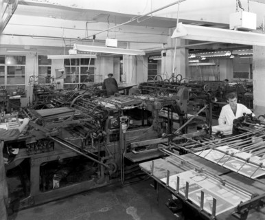 A print room, Mexborough, South Yorkshire, 1959. Artist: Michael Walters