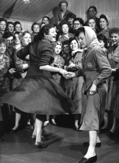 Female ICI employees enjoy a dance, South Yorkshire, 1957. Artist: Michael Walters