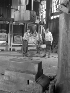 Hot iron ready for forging, J Beardshaw & Sons, Sheffield, South Yorkshire, 1963. Artist: Michael Walters