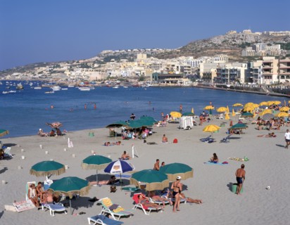 Mellieha Bay, Malta.