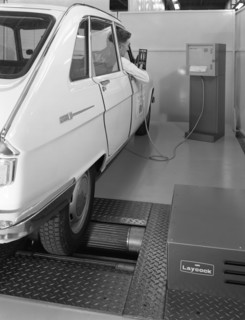 Renault 16 TL automatic on a Laycock brake testing machine, Sheffield, 1972. Artist: Michael Walters