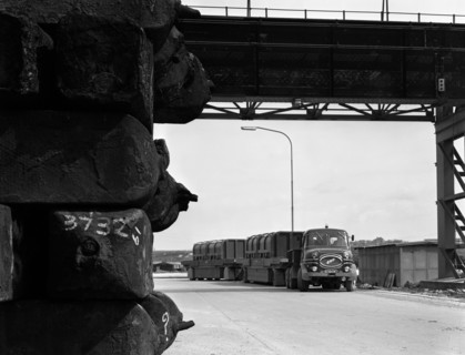 ERF 66GSF tipper pulling a hot ingot transporter, Rotherham, South Yorkshire, 1963. Artist: Michael Walters