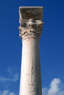 Cross inscribed on a column, Apollonia, Libya.