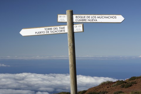 Signpost, Parque Nacional de la Caldera de Taburiente, La Palma, Canary Islands, Spain, 2009.