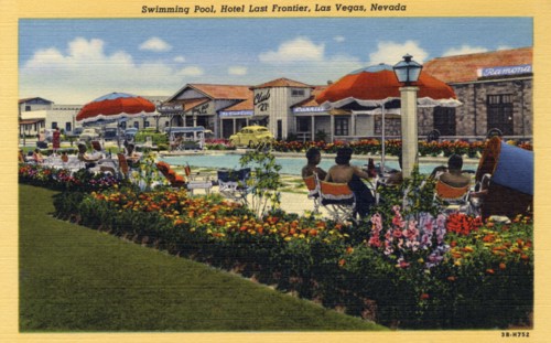 'Swimming Pool, Hotel Last Frontier, Las Vegas, Nevada', postcard, 1943. Artist: Unknown