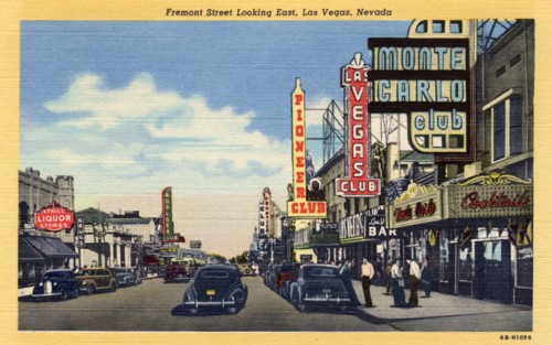 'Fremont Street Looking East, Las Vegas, Nevada', postcard, 1946. Artist: Unknown