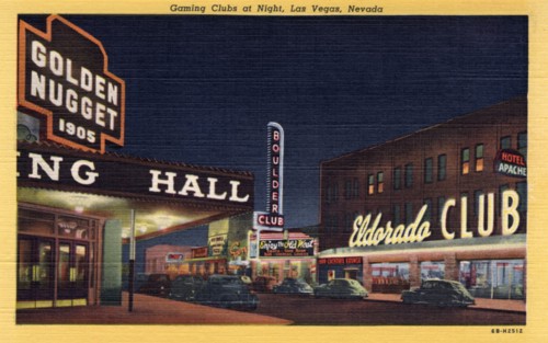 'Gaming Clubs at Night, Las Vegas, Nevada', postcard, 1946. Artist: Unknown