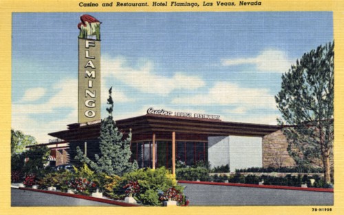 'Casino and Restaurant, Hotel Flamingo, Las Vegas, Nevada', postcard, 1947. Artist: Unknown