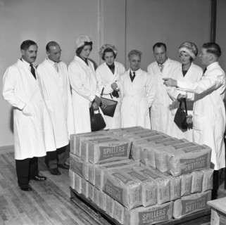 Visitors at the Spillers Foods mill, Gainsborough, Lincolnshire, 1962. Artist: Michael Walters