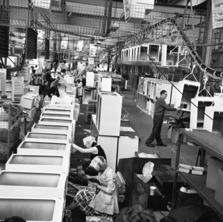 Refrigerators being assembled at the GEC in Swinton, South Yorkshire, 1963.  Artist: Michael Walters