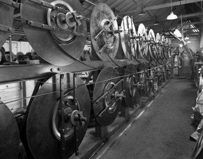 Continuous bandsaw blades, Slack Sellers & Co Ltd, Sheffield, South Yorkshire, 1963. Artist: Michael Walters
