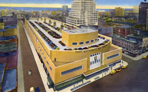 Port Authority Bus Terminal, facing west, New York City, New York, USA, 1951. Artist: Unknown