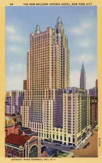 The New Waldorf Astoria Hotel, New York City, New York, USA, 1933. Artist: Unknown