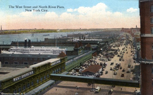 The West Street and North River Piers, New York City, New York, USA, 1916. Artist: Unknown