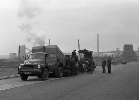 A Bedford A3S tipper on the site of Manvers coal prep plant, South Yorkshire, 1955. Artist: Michael Walters