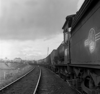 Steam loco no 65811 hauling coal from Lynemouth Colliery, Northumberland, 1963.  Artist: Michael Walters