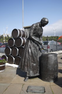 Herring Girl statue, Stornoway harbour, Isle of Lewis, Outer Hebrides, Scotland, 2009.