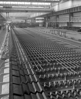 The bar mill cooling beds at the Brightside Foundry, Sheffield, South Yorkshire, 1964. Artist: Michael Walters