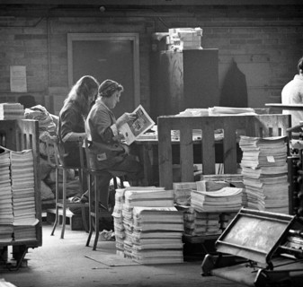 Binding room at the White Rose Press, Mexborough, South Yorkshire, 1968.  Artist: Michael Walters